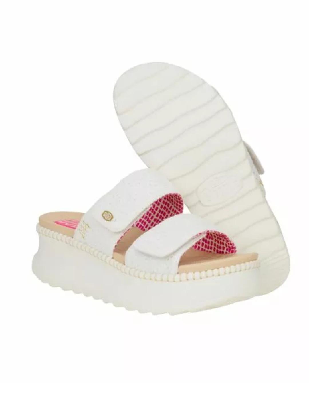 Sandalia Heydude Delray plataforma blanco para mujer