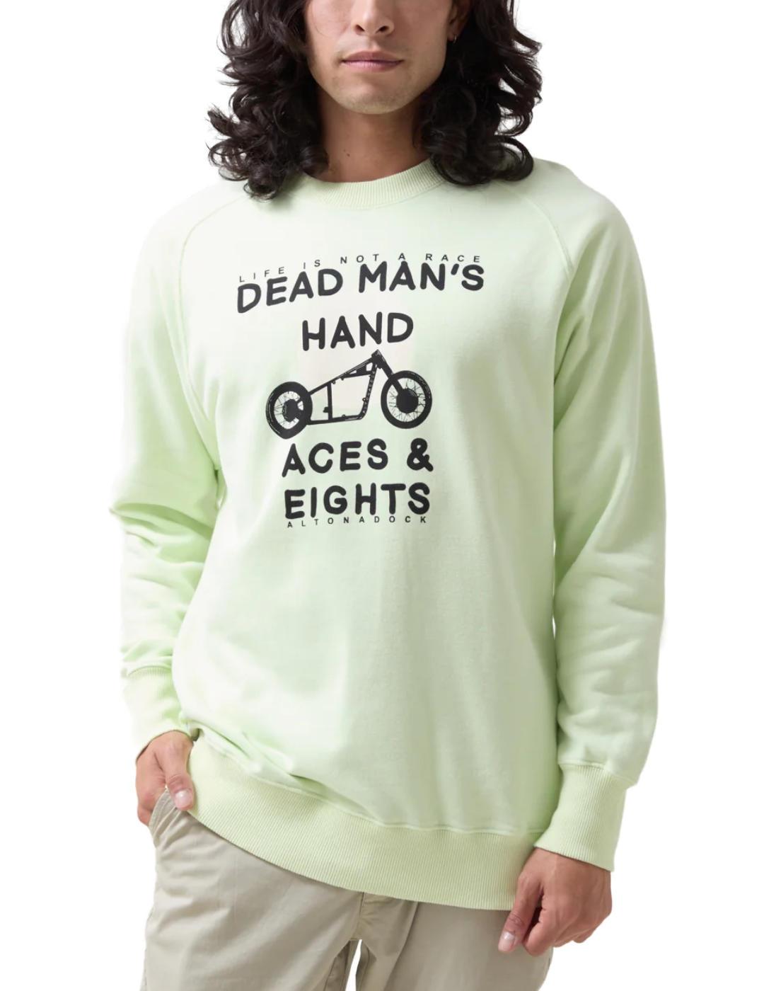 Sudadera Altonadock verde claro bici sin capucha para hombre