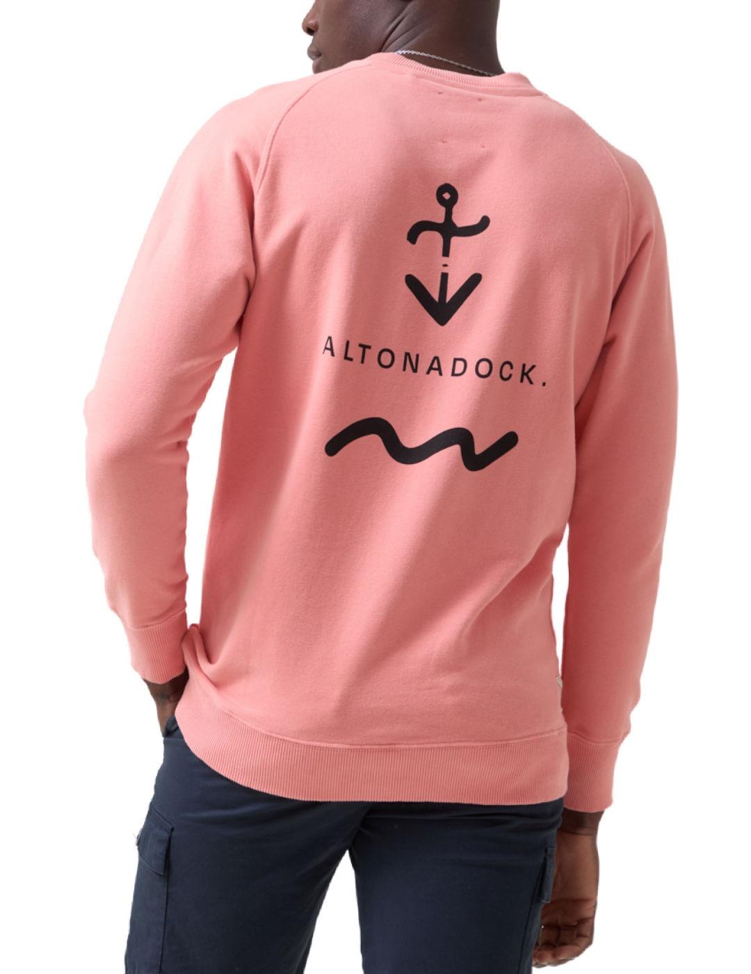 Sudadera Altonadock terracota sin capucha para hombre