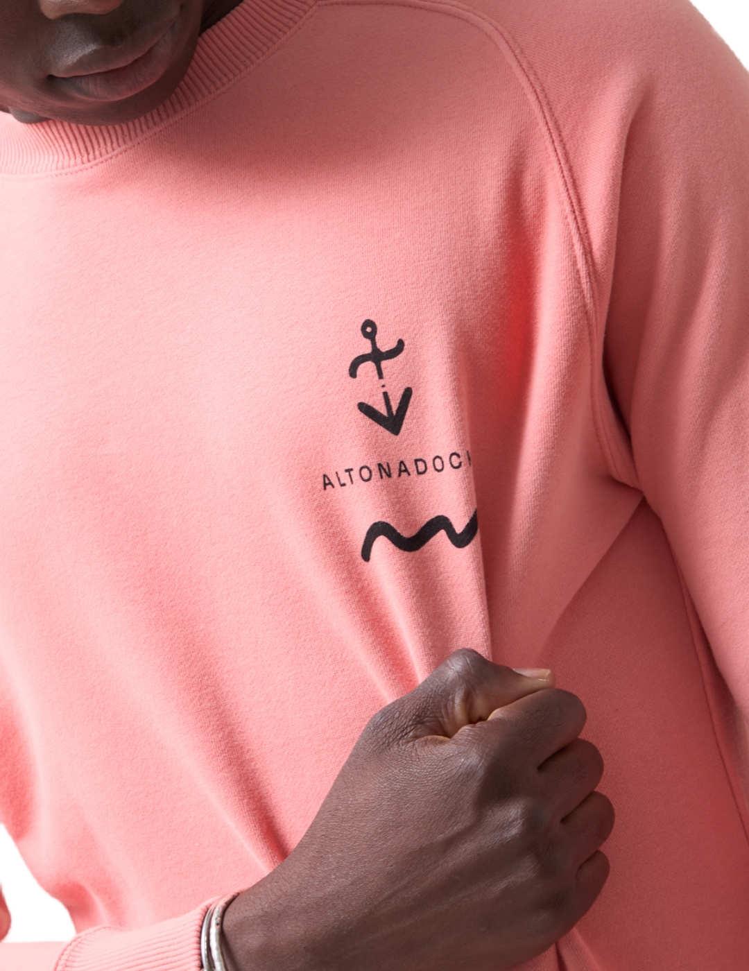 Sudadera Altonadock terracota sin capucha para hombre