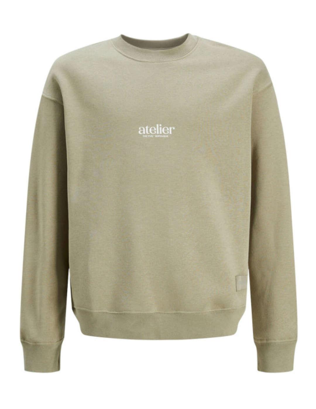 Sudadera Jack&Jones Junior verde sin capucha para niño