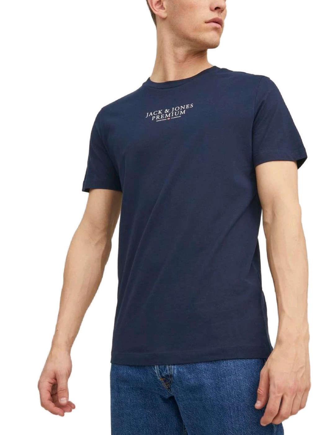 Camiseta Jack&Jones Bluarchie marino manga corta de hombre
