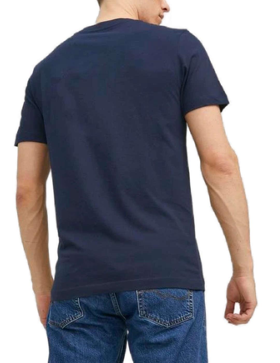 Camiseta Jack&Jones Bluarchie marino manga corta de hombre