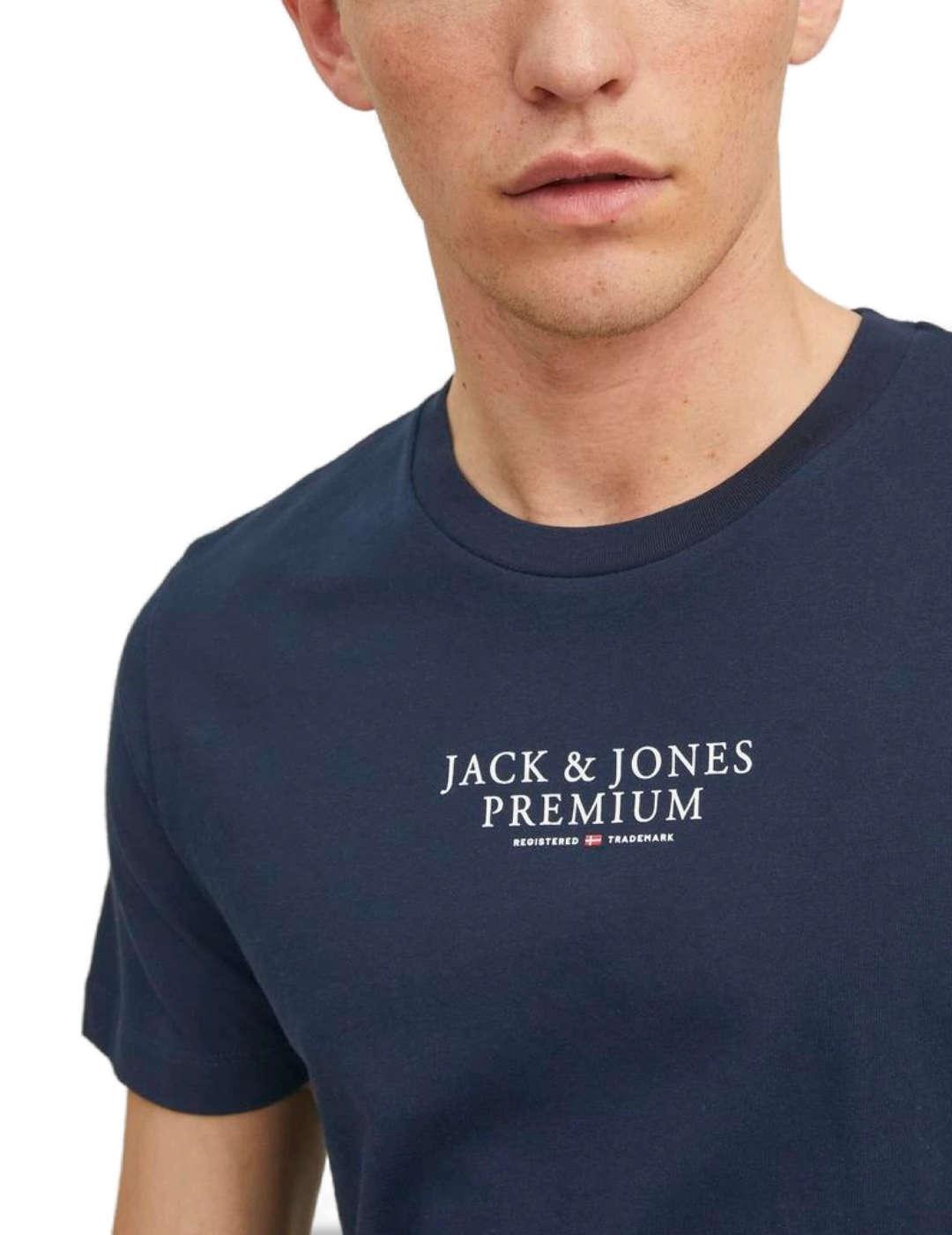Camiseta Jack&Jones Bluarchie marino manga corta de hombre