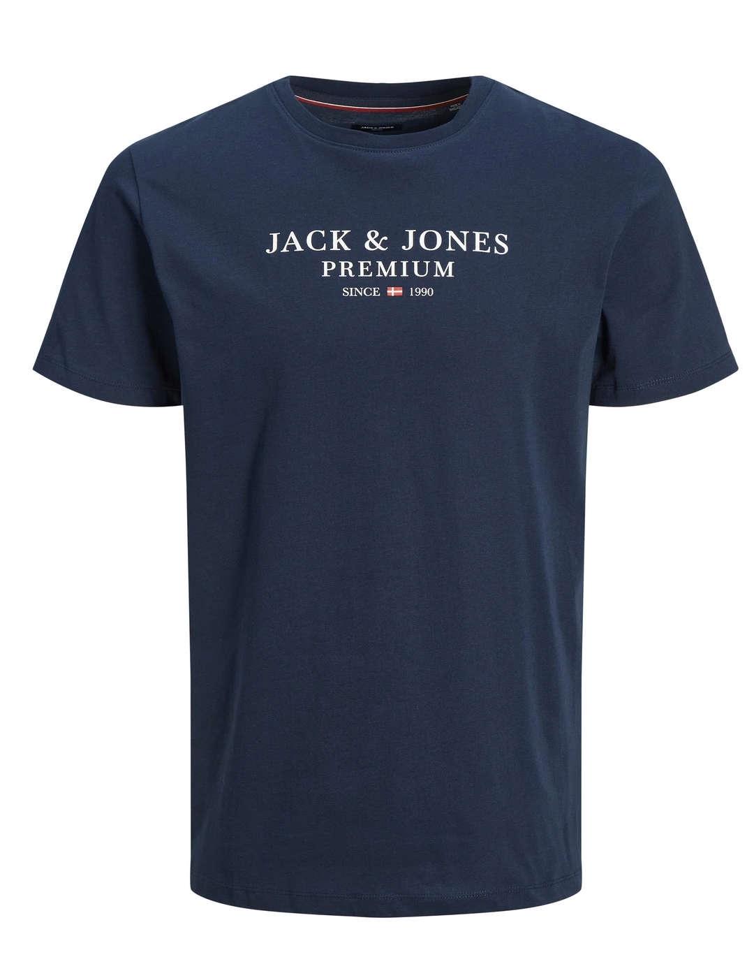 Camiseta Jack&Jones Bluarchie marino manga corta de hombre