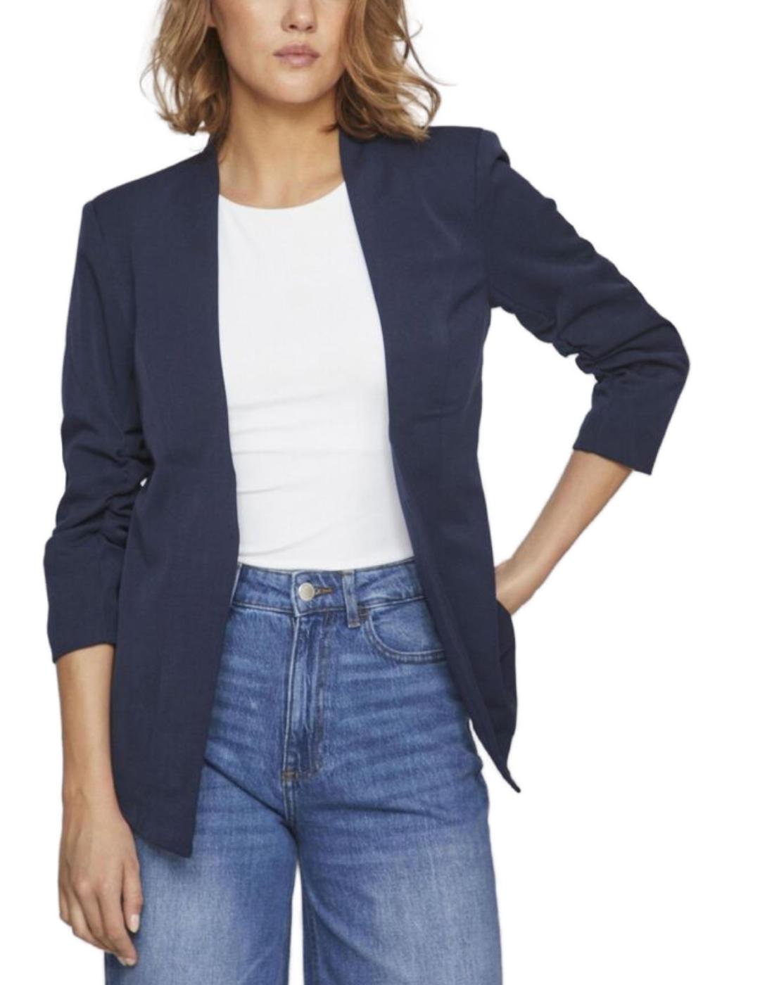 Chaqueta blazer Vila Her 3/4 azul azul marino para mujer