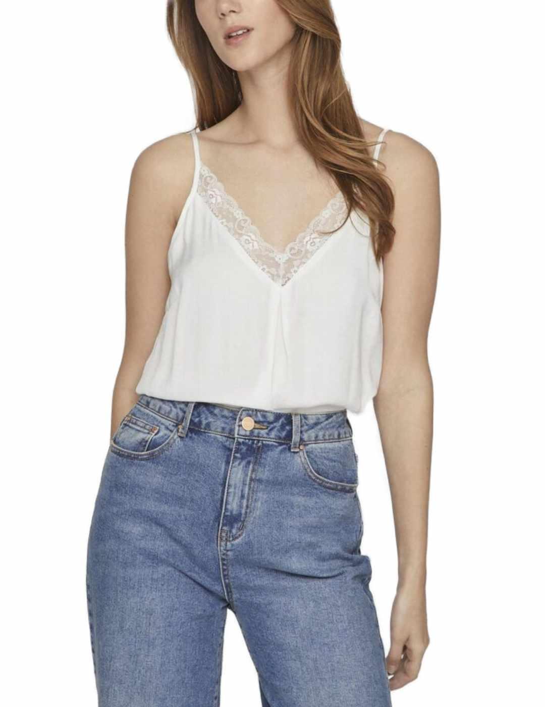 Camiseta Vila Cava lencera blanca de tirantes para mujer