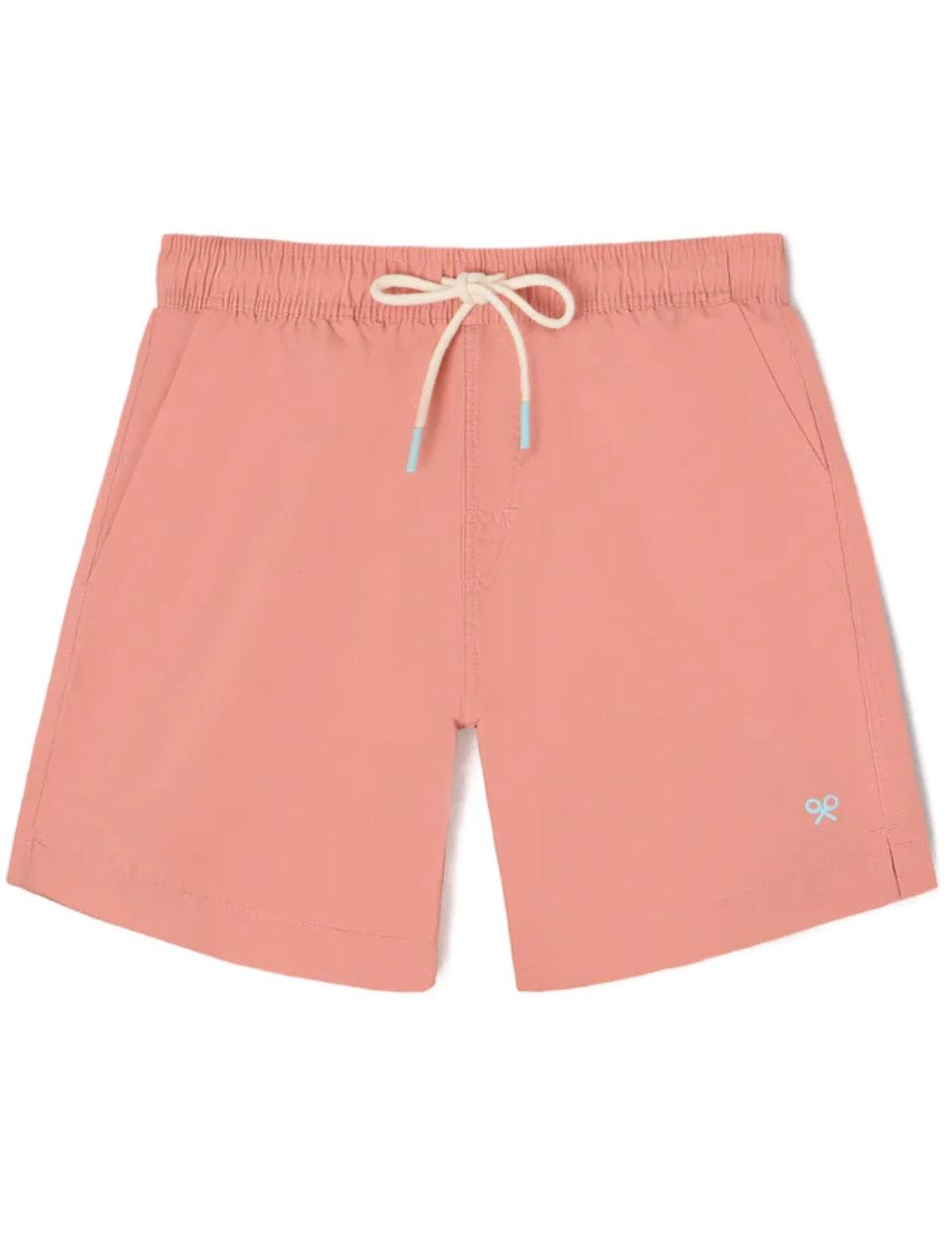  Bañador Silbon liso coral con cordón para hombre