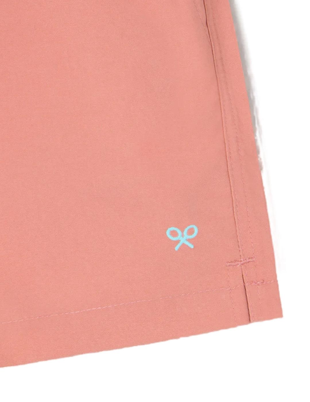  Bañador Silbon liso coral con cordón para hombre