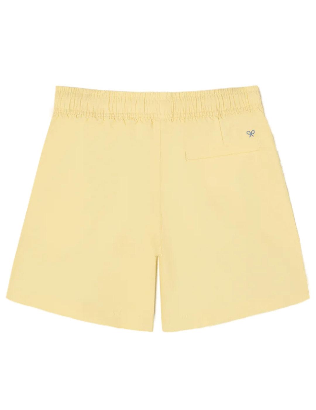  Bañador Silbon liso amarillo claro con cordón para hombre