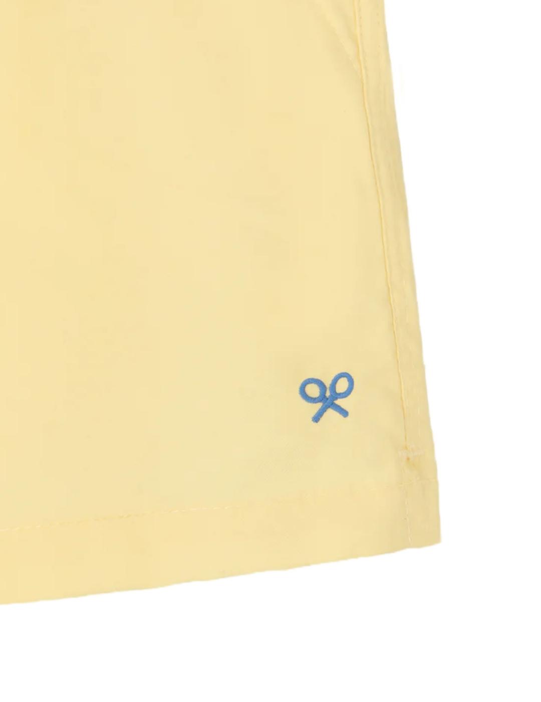  Bañador Silbon liso amarillo claro con cordón para hombre