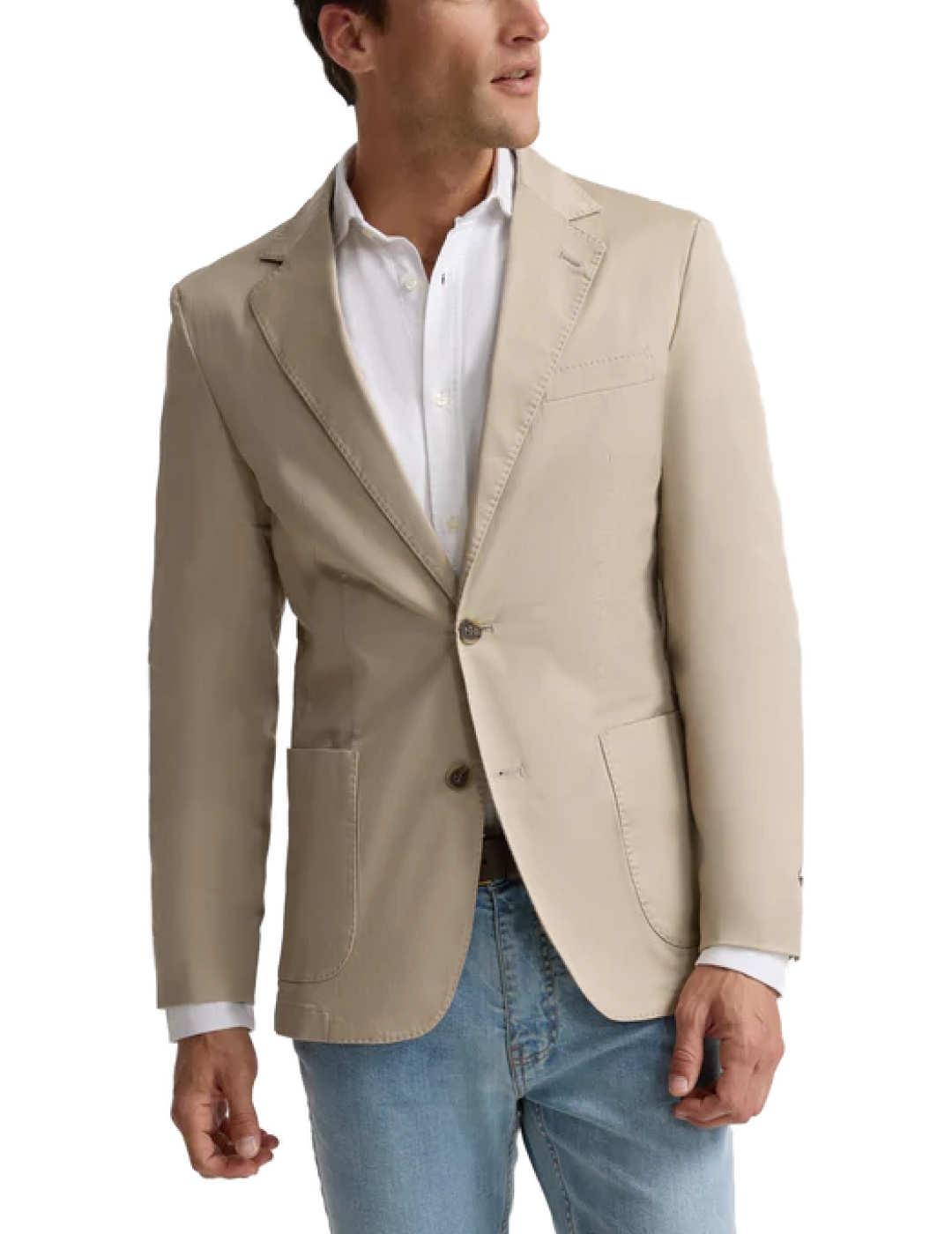 Chaqueta americana Silbon casual beige tailored para hombre