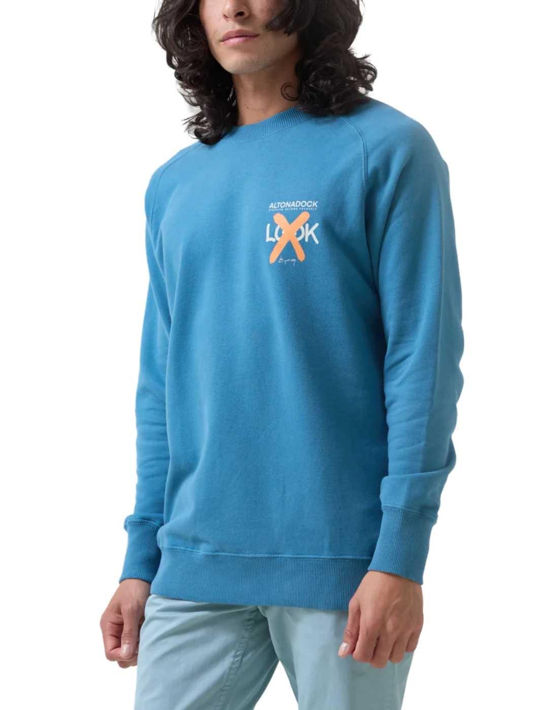 Sudadera Altonadock azulona sin capucha para hombre
