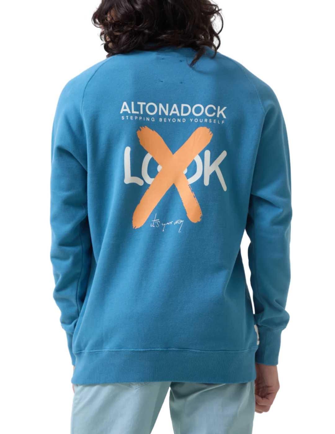 Sudadera Altonadock azulona sin capucha para hombre