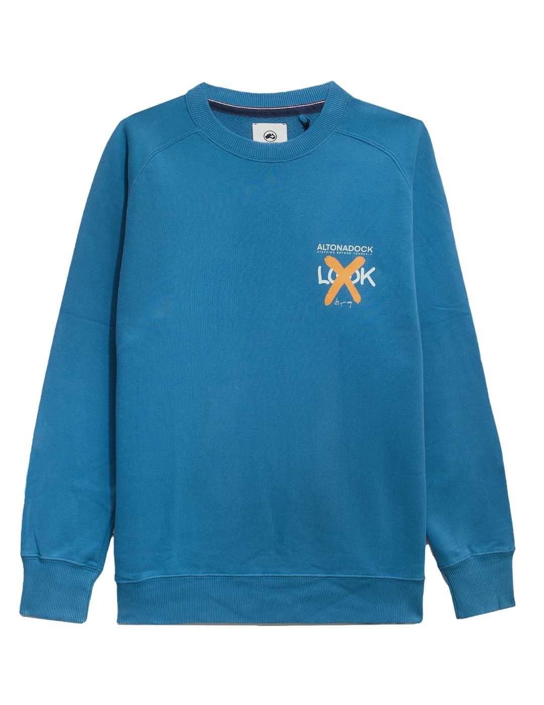 Sudadera Altonadock azulona sin capucha para hombre