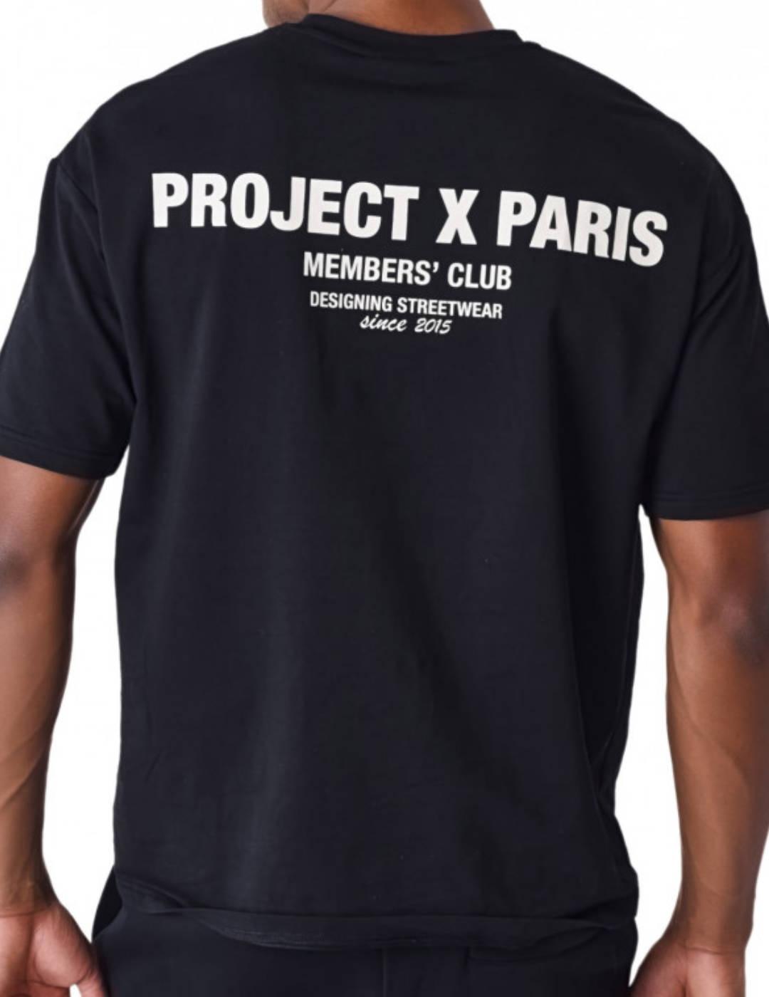 Camiseta Project x Paris negra letras manga corta de hombre