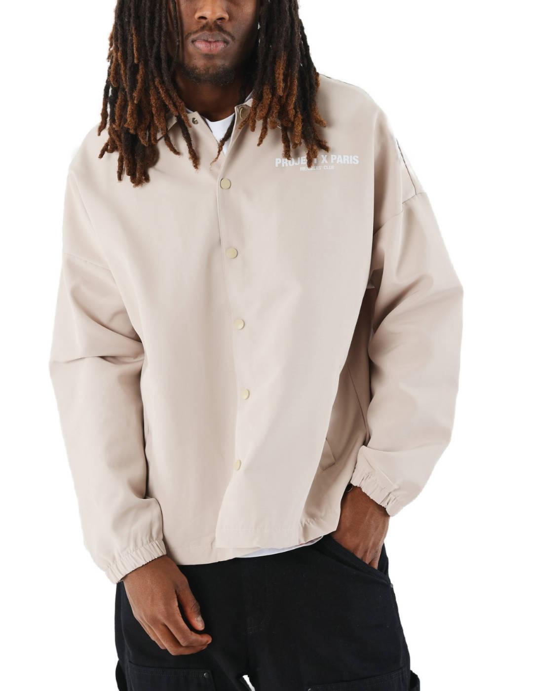 Sobrecamisa Project x Paris beige logotipo para hombre