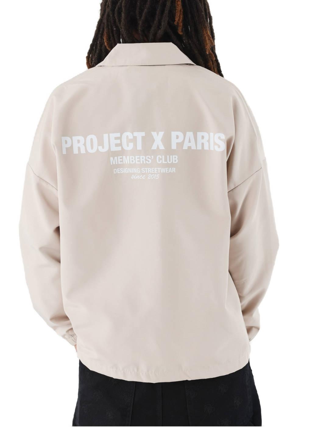 Sobrecamisa Project x Paris beige logotipo para hombre