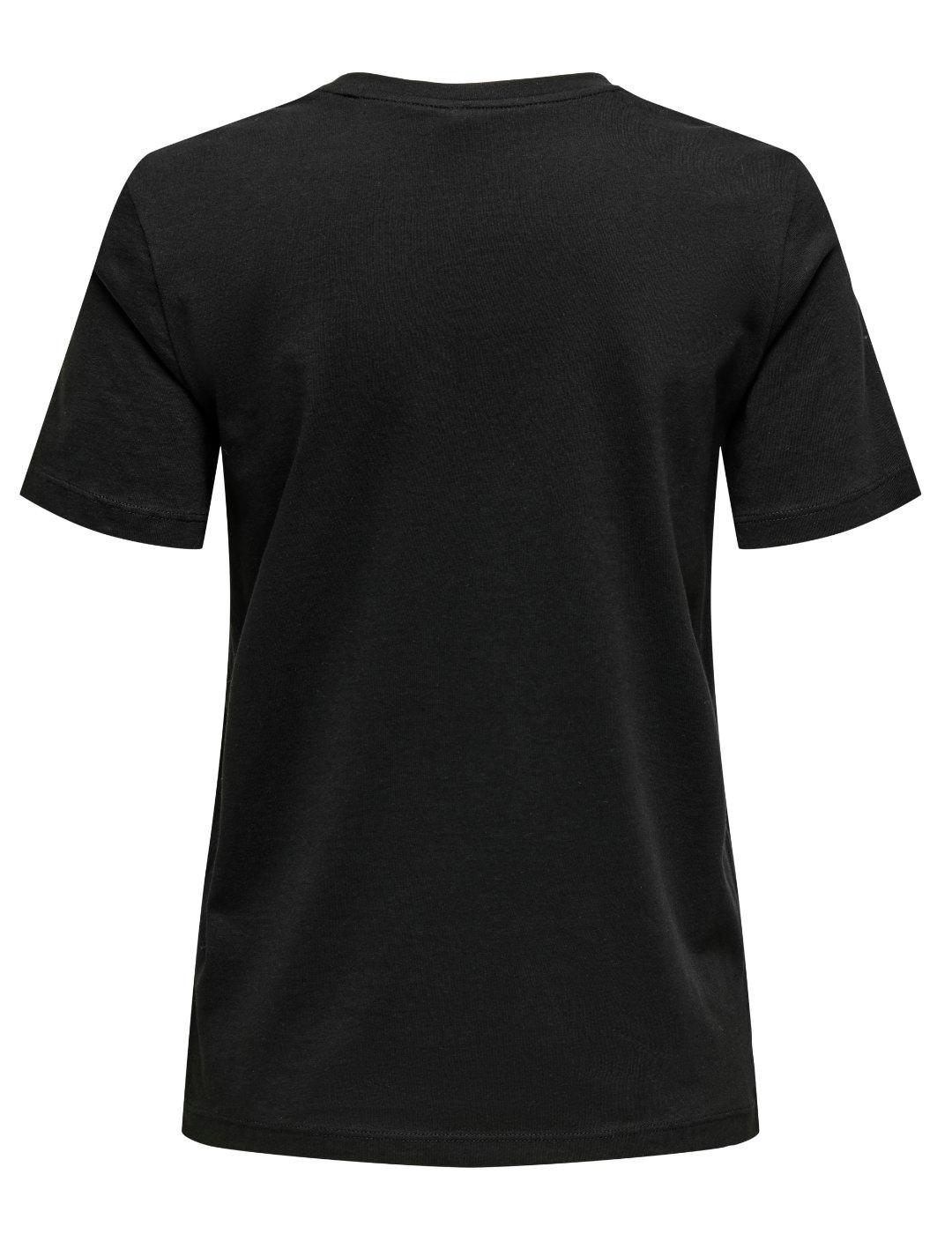 Camiseta Only Kita negra piña manga corta para mujer