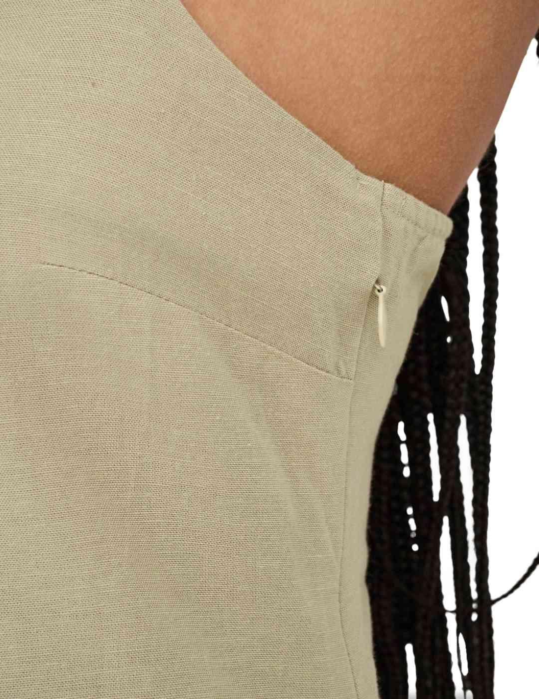 Vestido Only Caro lino beige tirantes de mujer