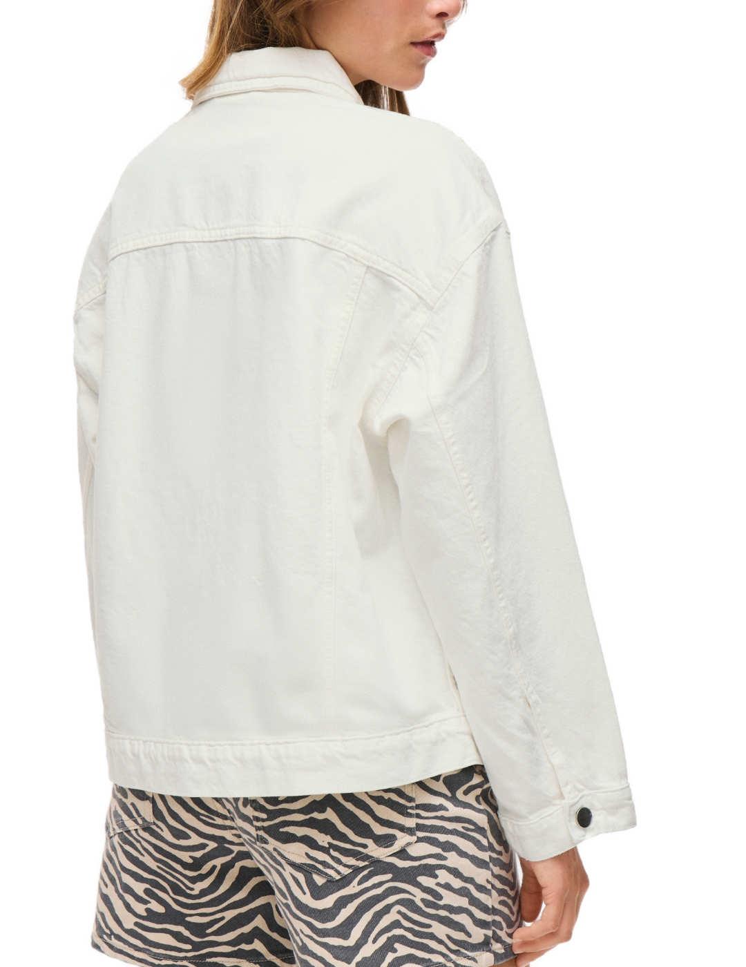 Chaqueta Vila Pal vaquera blanca cerre btones para mujer