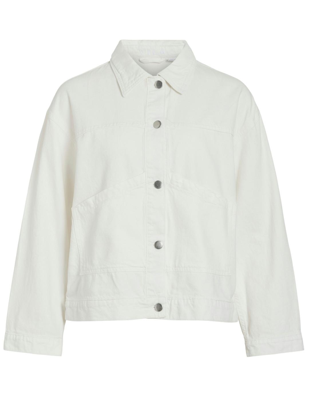 Chaqueta Vila Pal vaquera blanca cerre btones para mujer
