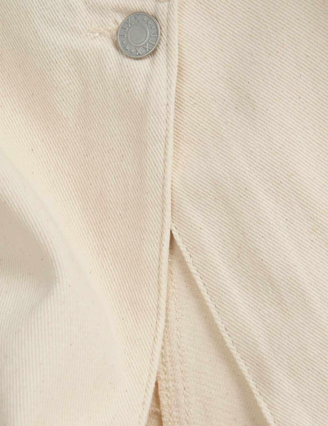 Top vaquero JJXX Dora  beige claro manga sisa de mujer