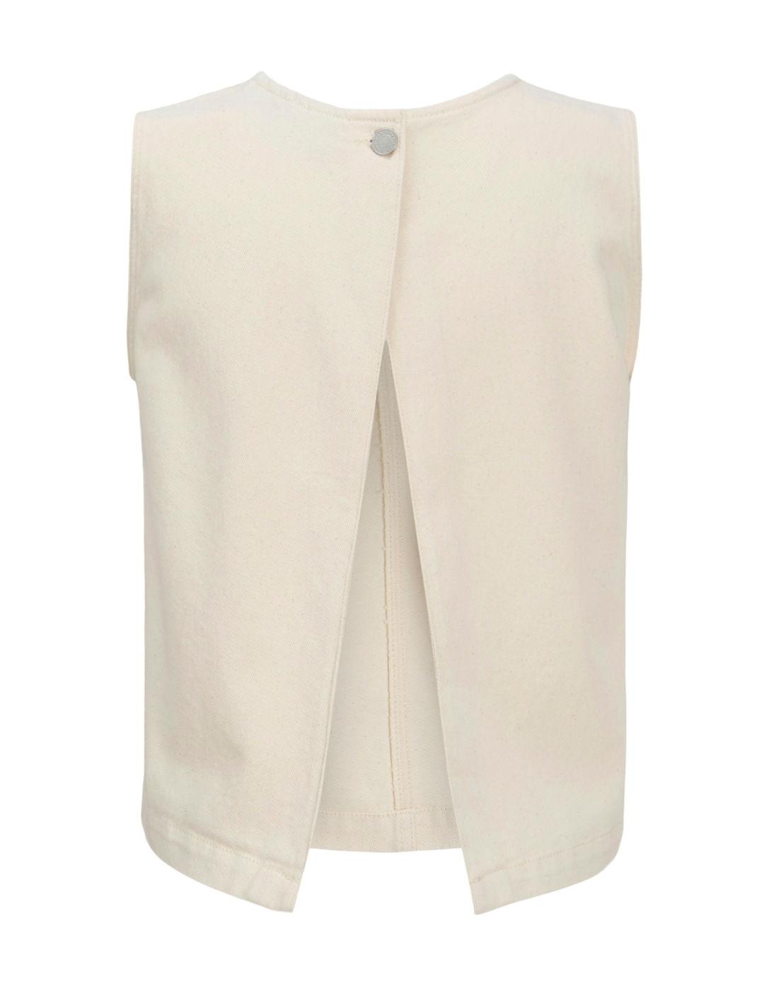 Top vaquero JJXX Dora  beige claro manga sisa de mujer