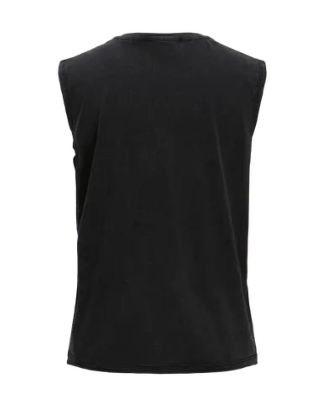 Camiseta JJXX Palma Rock n´roll negra manga sisa de mujer