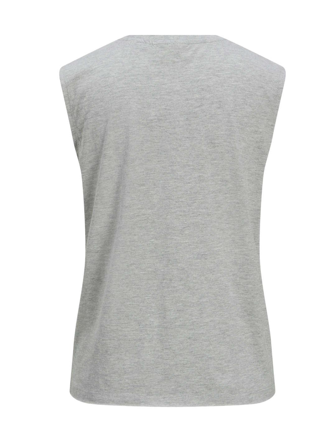 Camiseta JJXX Palma New York gris manga sisa para mujer