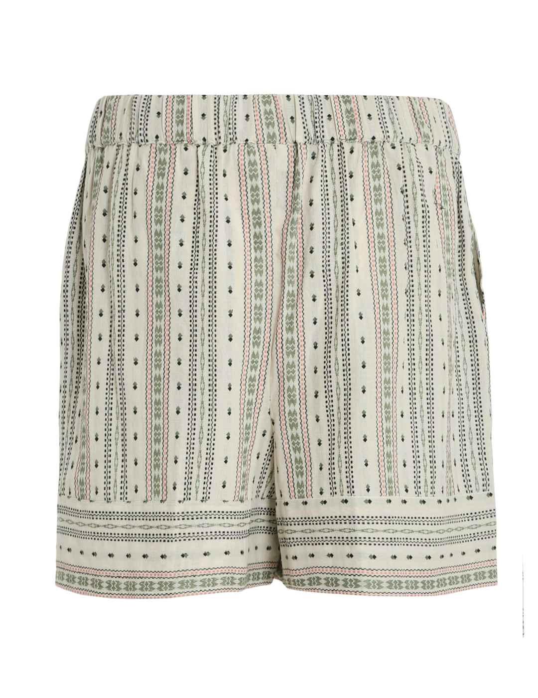 Short Vila Senso beige estampado relaxed fit para mujer