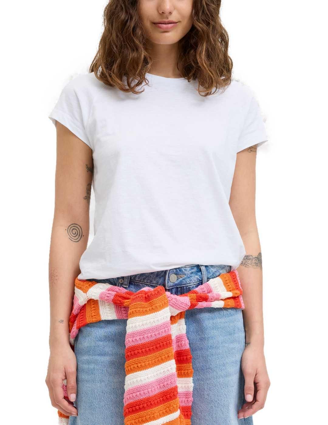 Camiseta JJXX Raglan básica blanca manga corta para mujer