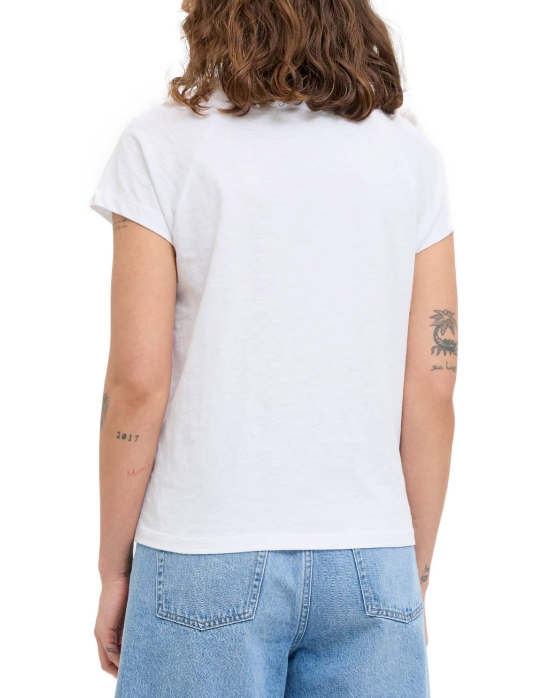 Camiseta JJXX Raglan básica blanca manga corta para mujer