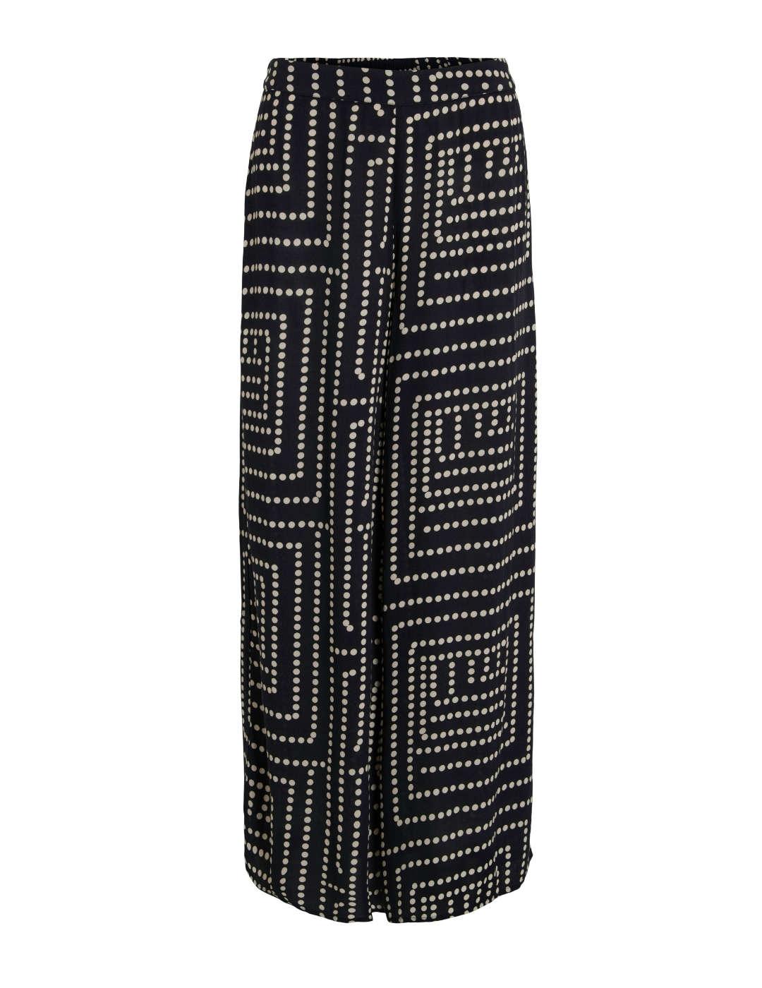 Pantalón Vila Frelli wide negro puntitos paraa mujer