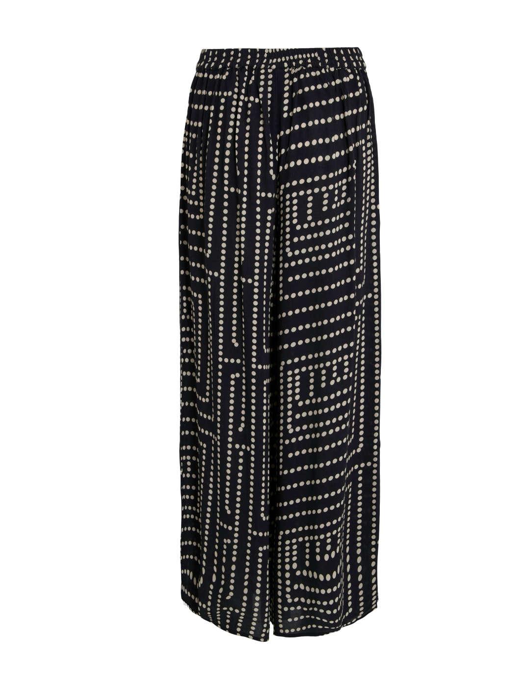 Pantalón Vila Frelli wide negro puntitos paraa mujer