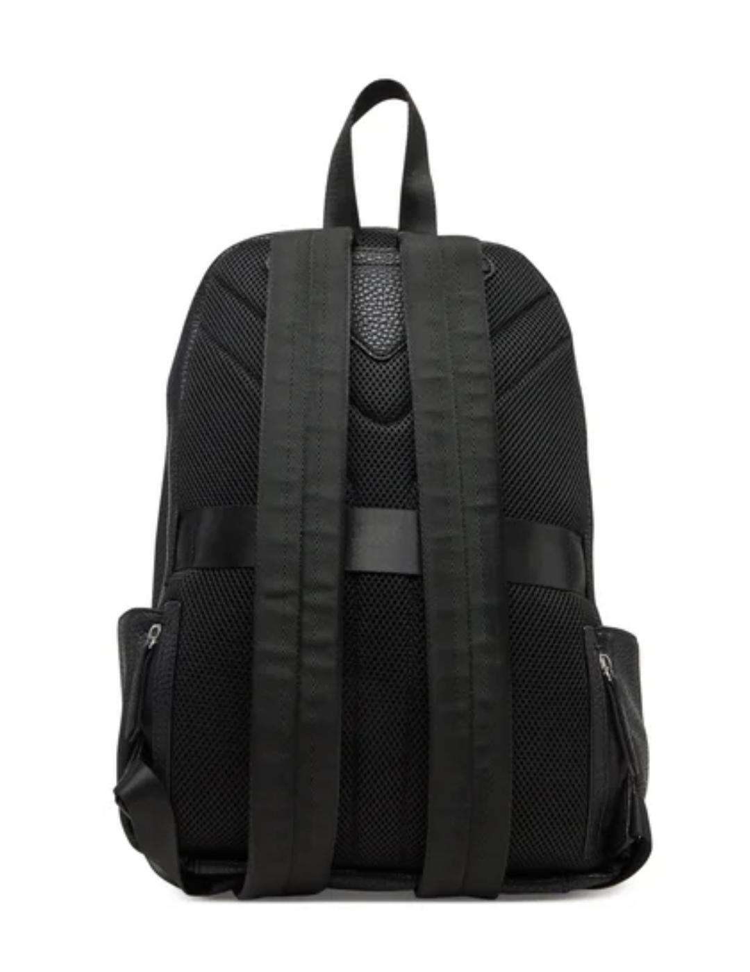 Mochila Guess Torino negra y plateada de polipiel unisex