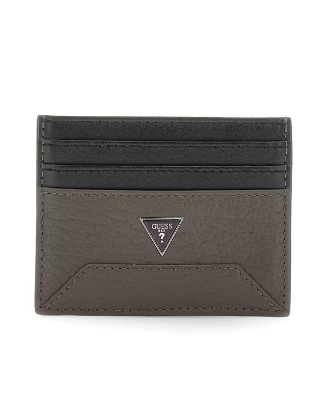 Cartera Guess Barcellona card marrón y negro para hombre