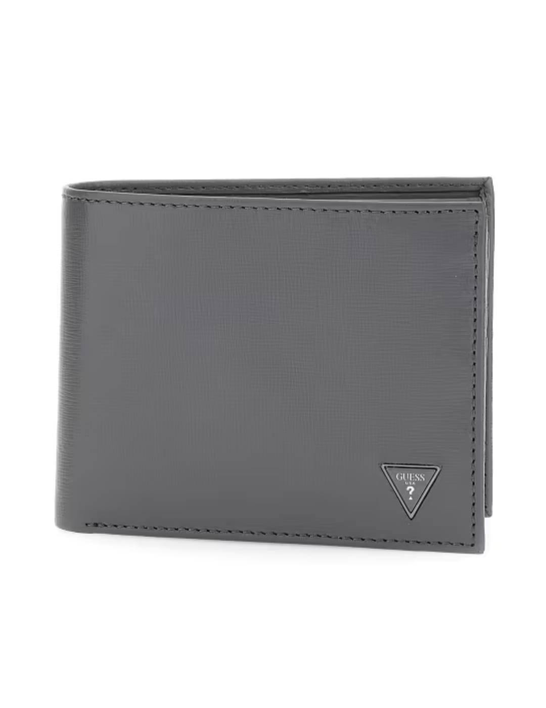 Cartera Guess Madrid gris oscuro de piel para hombre