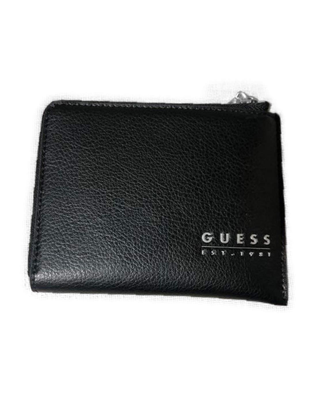 Cartera Guess Madrid negra con cremallera para hombre
