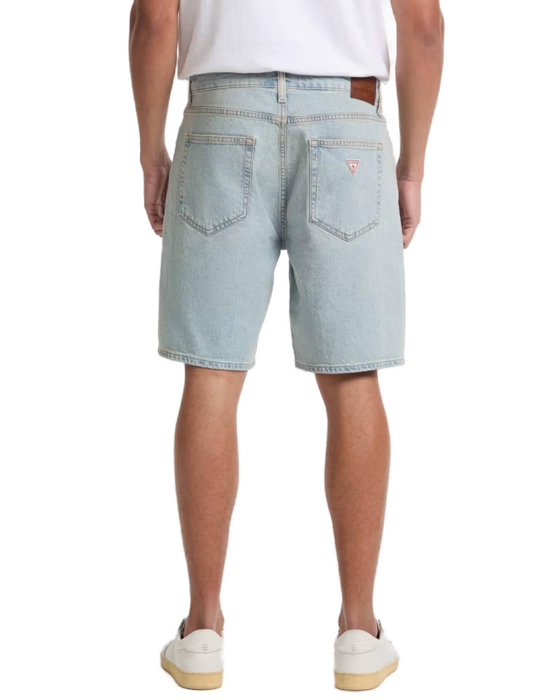 Bermuda Guess Regular denim azul claro para hombre