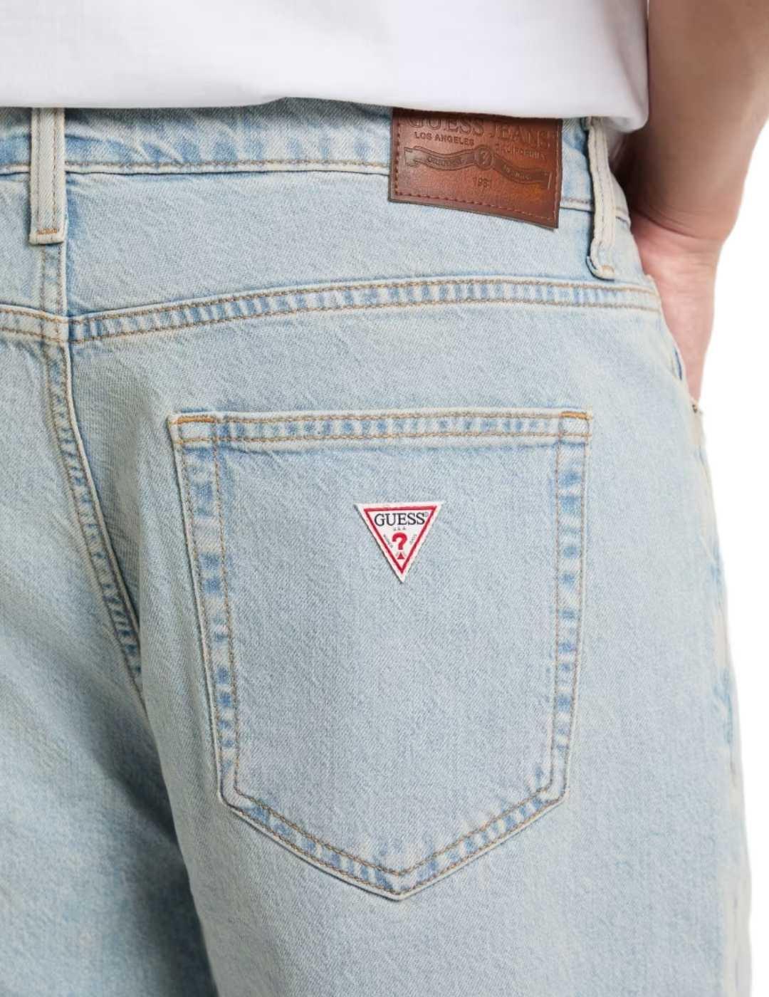 Bermuda Guess Regular denim azul claro para hombre