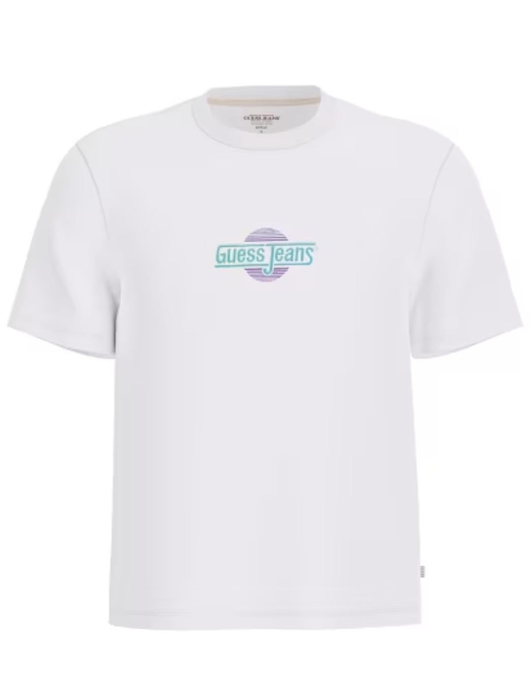 Camiseta Guess Slim sunset blanca manga corta para hombre