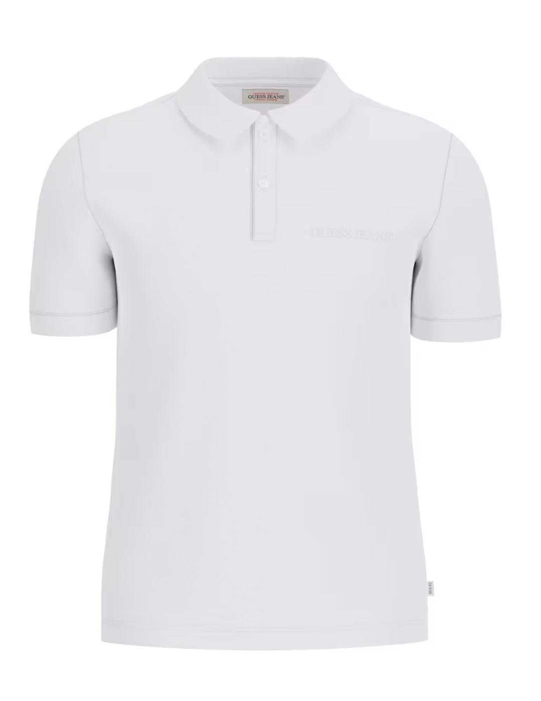 Polo Guess Jeans Striped blanco manga corta para hombre