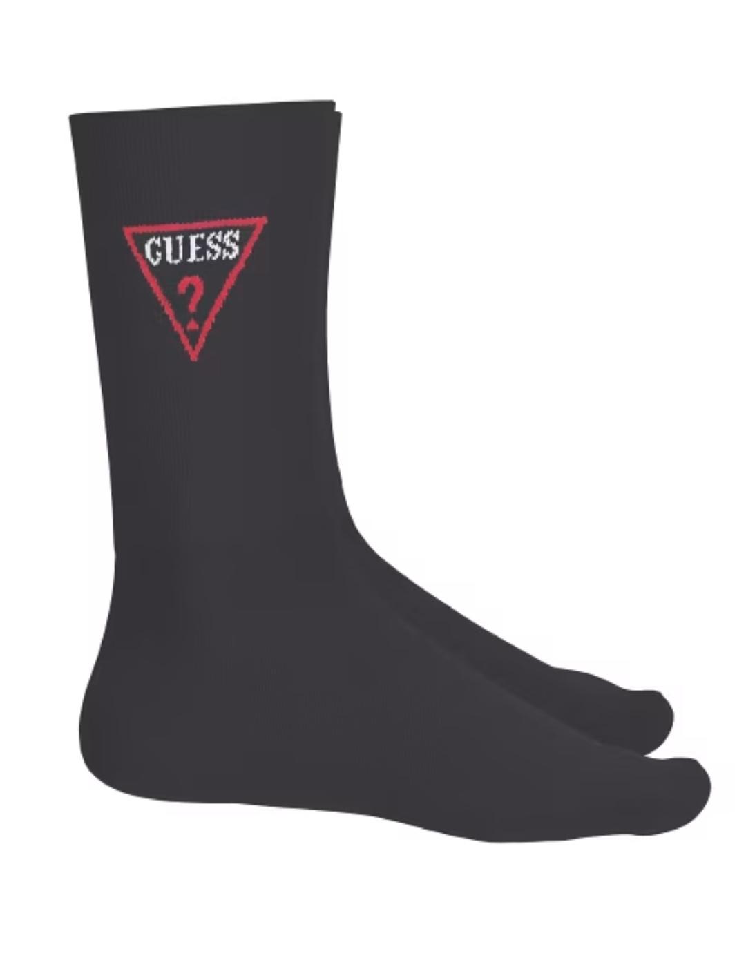 Calcetines Guess Triangle negros logotipo unisex
