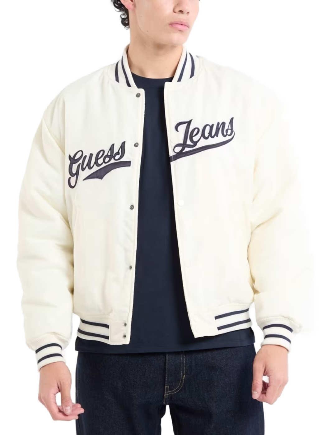 Chaqueta bomber Guess Jeans beige y marino para hombre