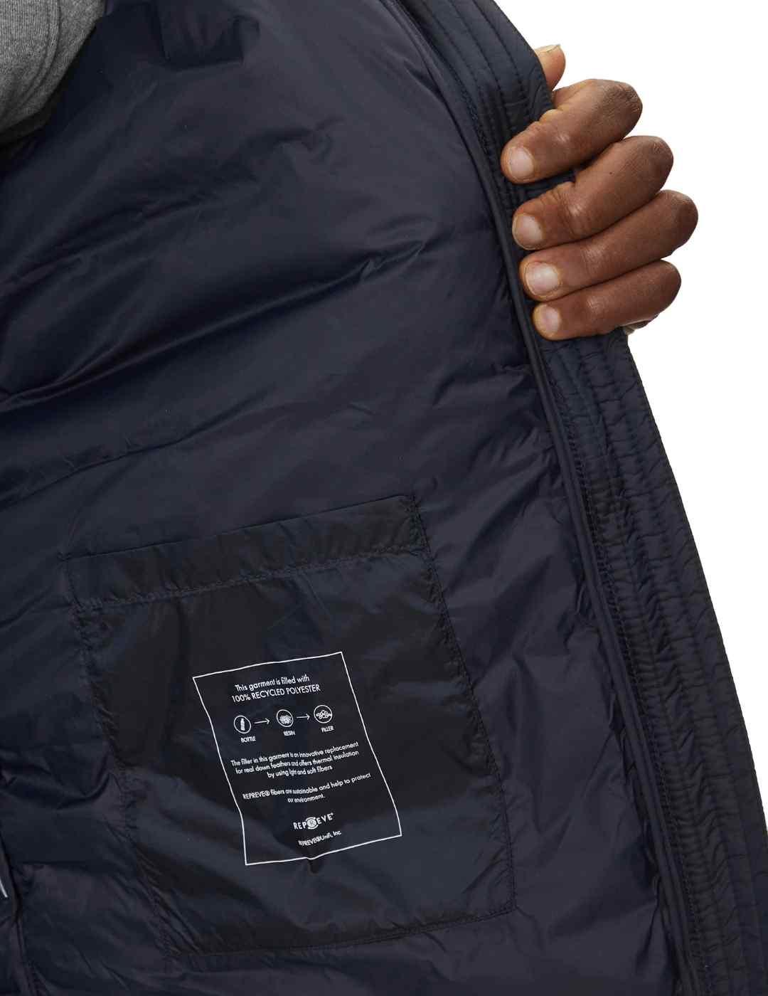 Abrigo Guess Hooded azul marino guateado para hombre