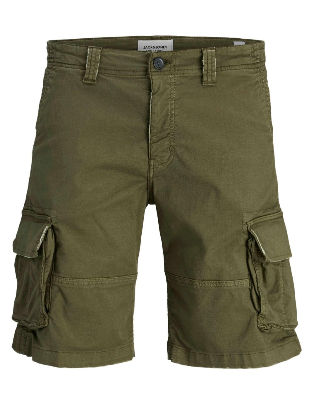 Bermuda Jack&Jones Stcole cargo verde militar para hombre