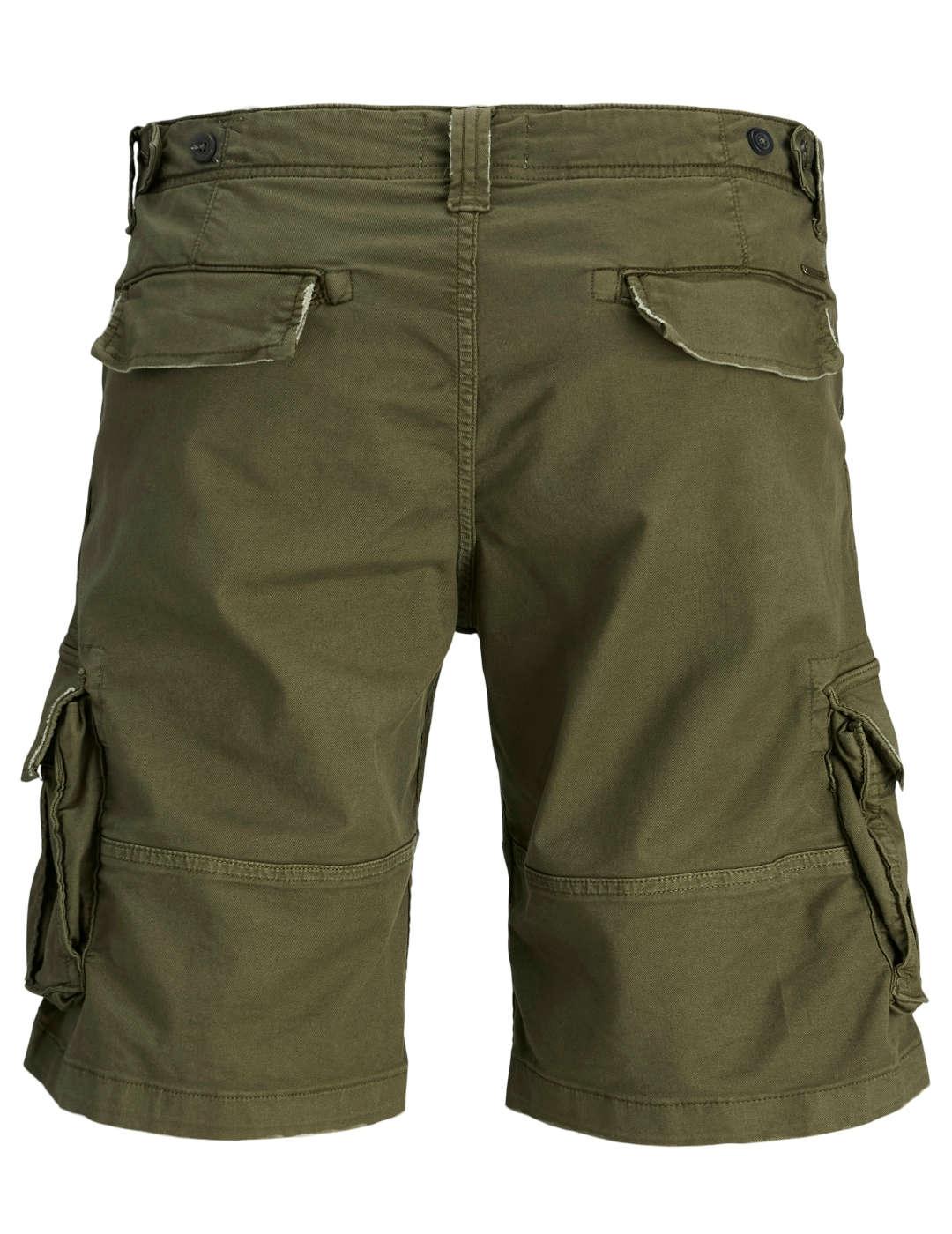 Bermuda Jack&Jones Stcole cargo verde militar para hombre