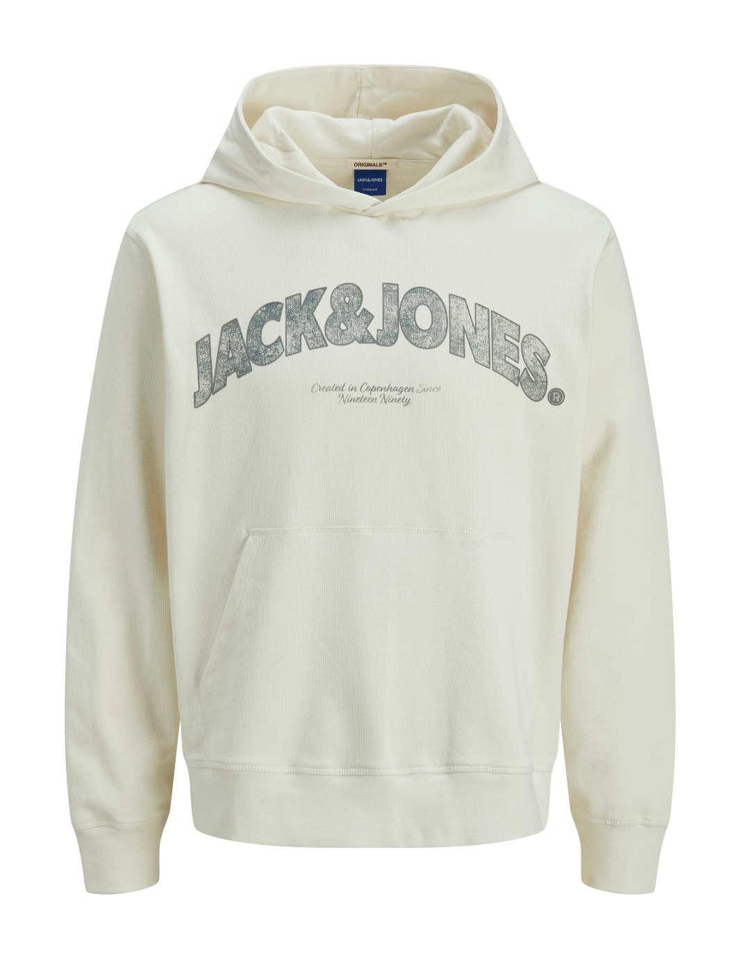 Sudadera Jack&Jones Ralmeria blanca con capucha para hombre