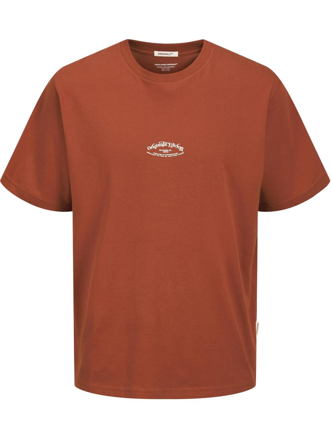 Camiseta Jack&Jones Acapulco marrón manga corta para hombre